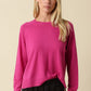 Natalie Basic Sweater- Fuchsia