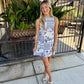 Vintage Palm Boat Neck Plain Mini Dress