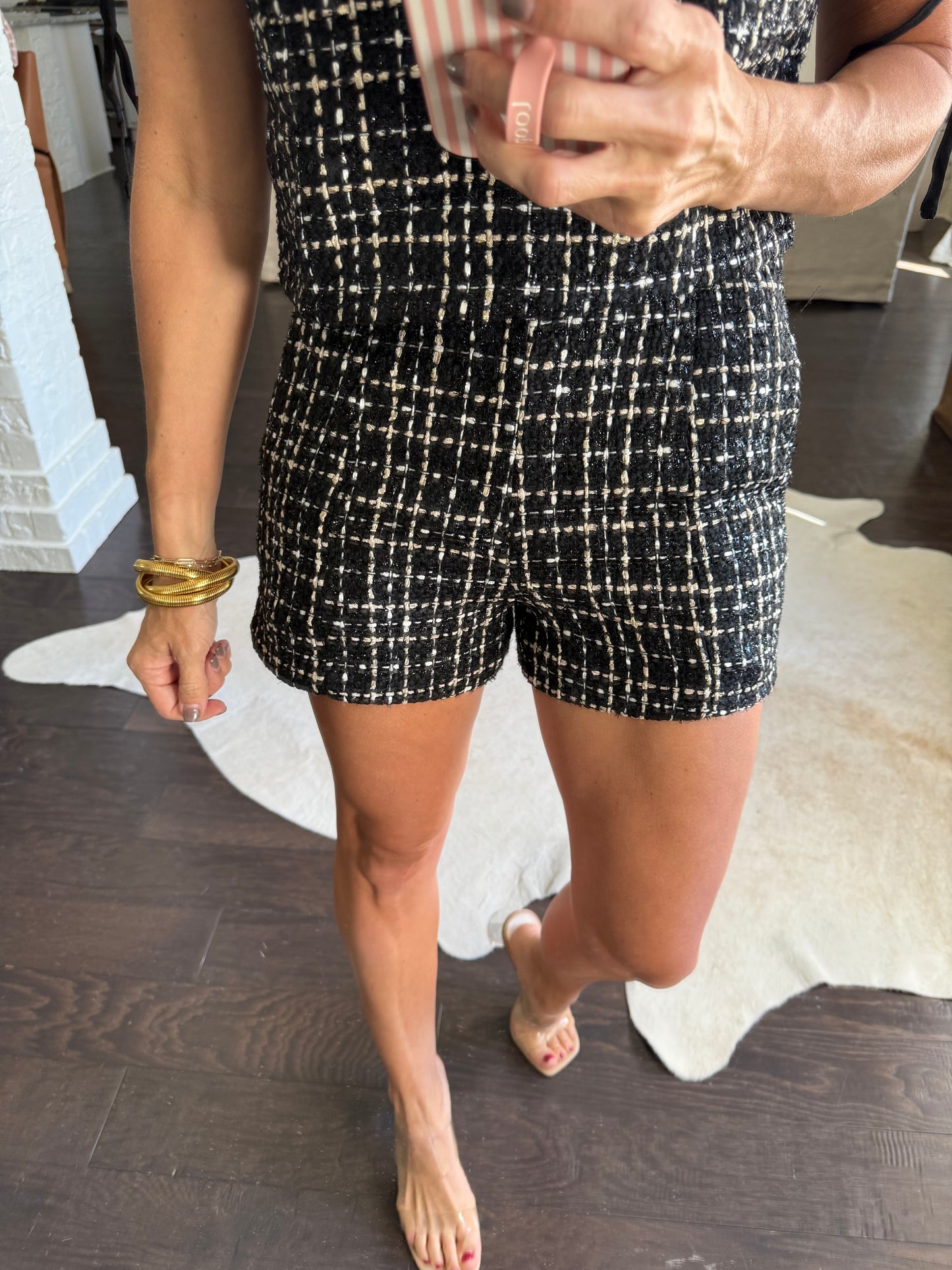 Cassandra Top- Black Tweed