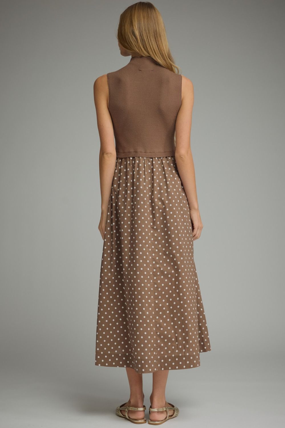 Polly Polka Dot Maxi- Brown
