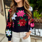 Poinsettia Sweatshirt- Black