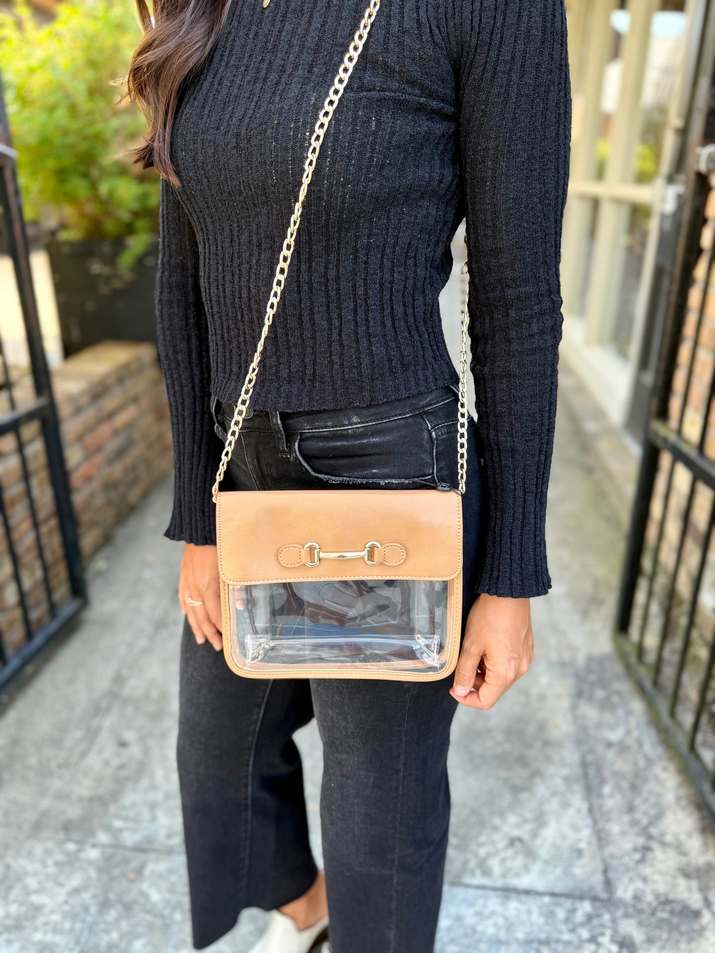 Travis Clear Stadium Bag- Beige