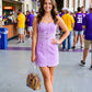 Lina Contrast Mini Dress- Purple/White