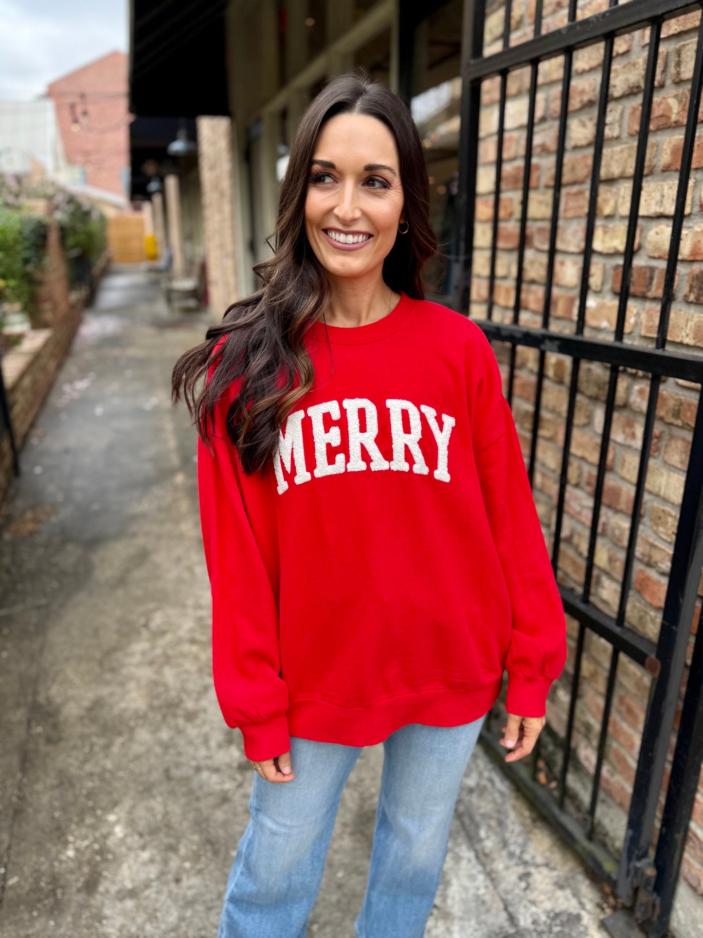 Z Supply Very Merry Sunday Sweatshirt- Red