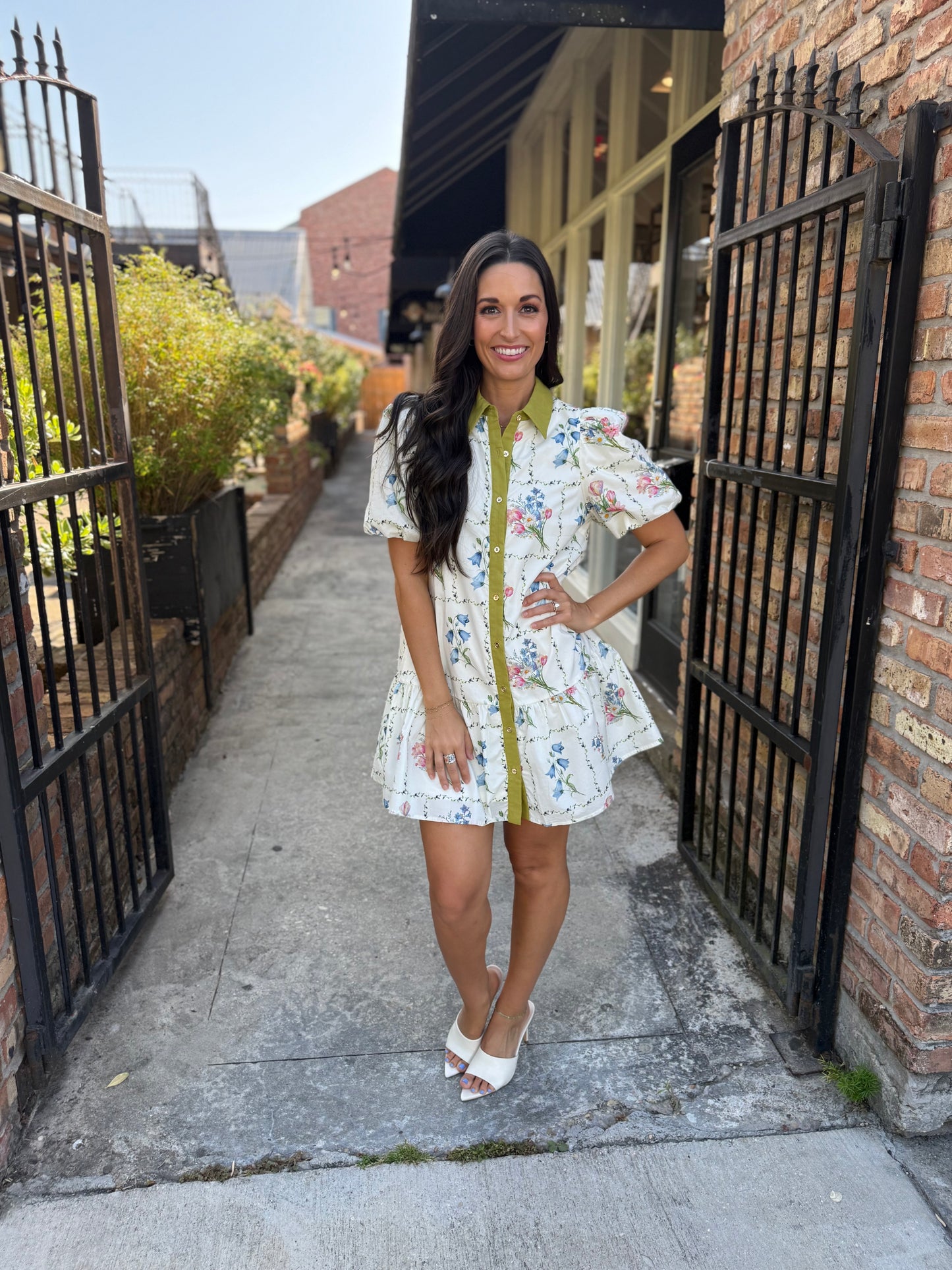 McWilliams Floral Dress- Ecru