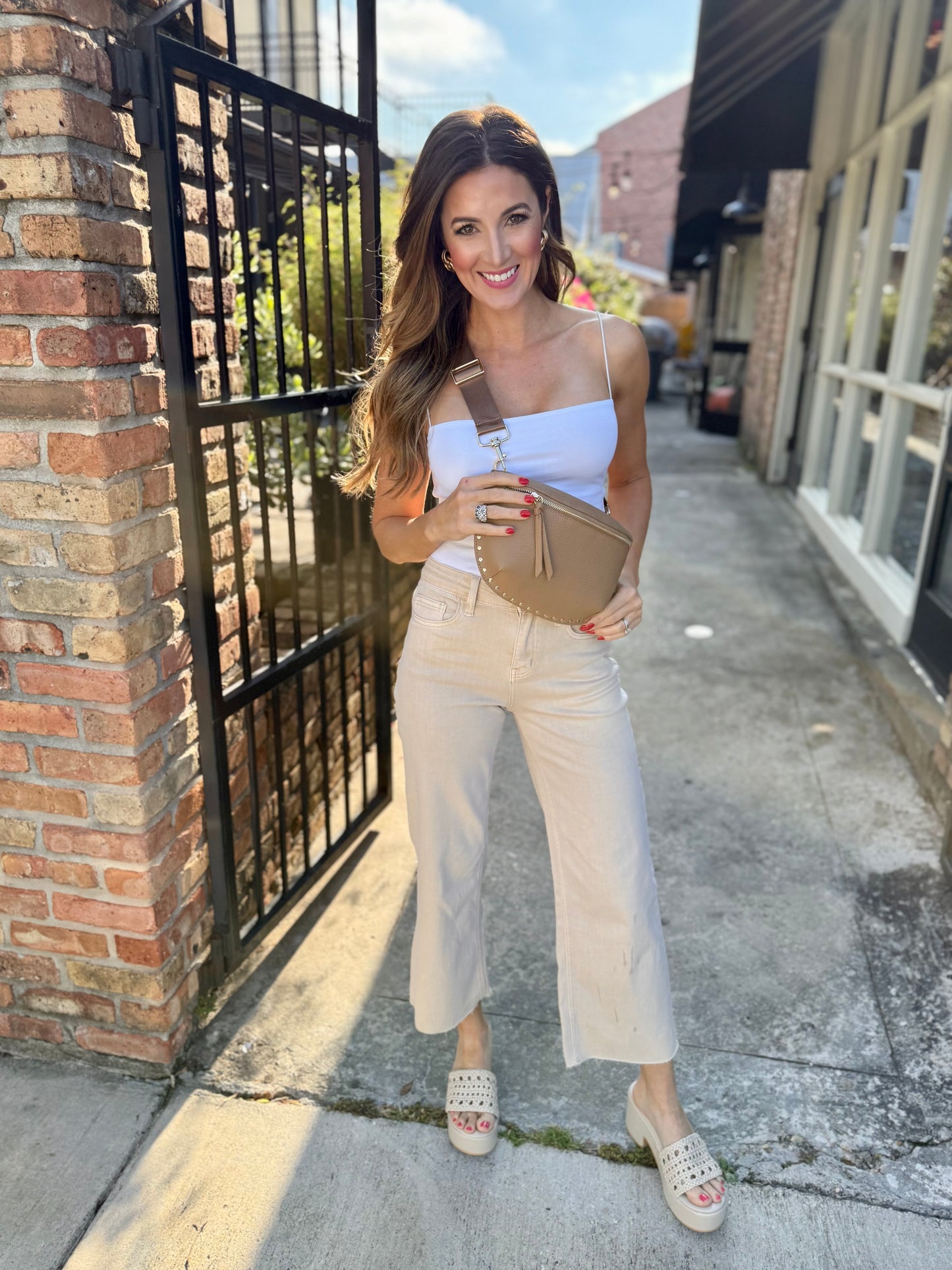 Olivia (White Swan) HR Wide Leg Jeans