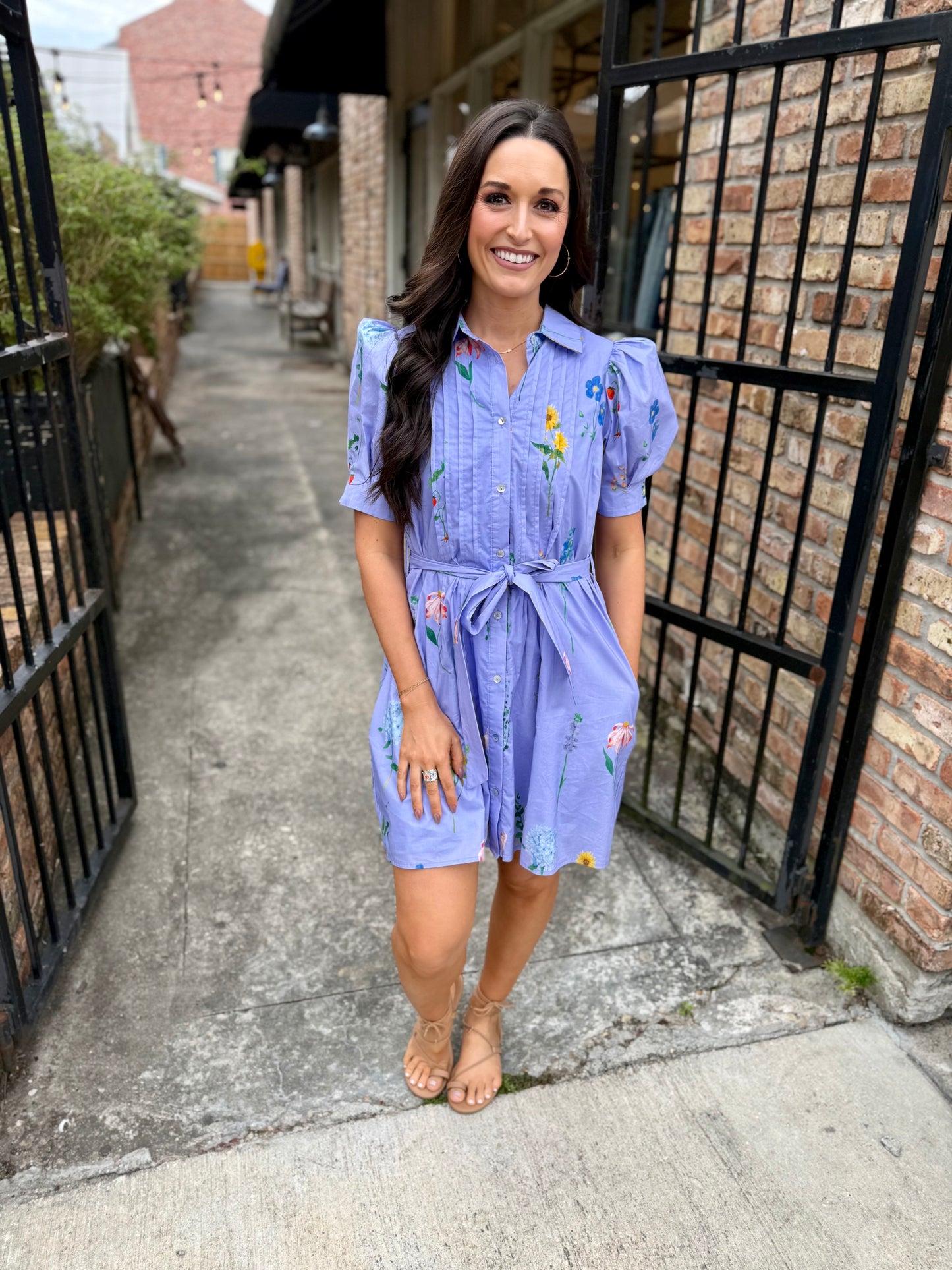 Garden Party Floral Dress- Periwinkle