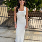 Valley Ribbed Maxi Contrast Dress- Grey