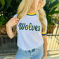 Wolves Varsity Sweater Top- White