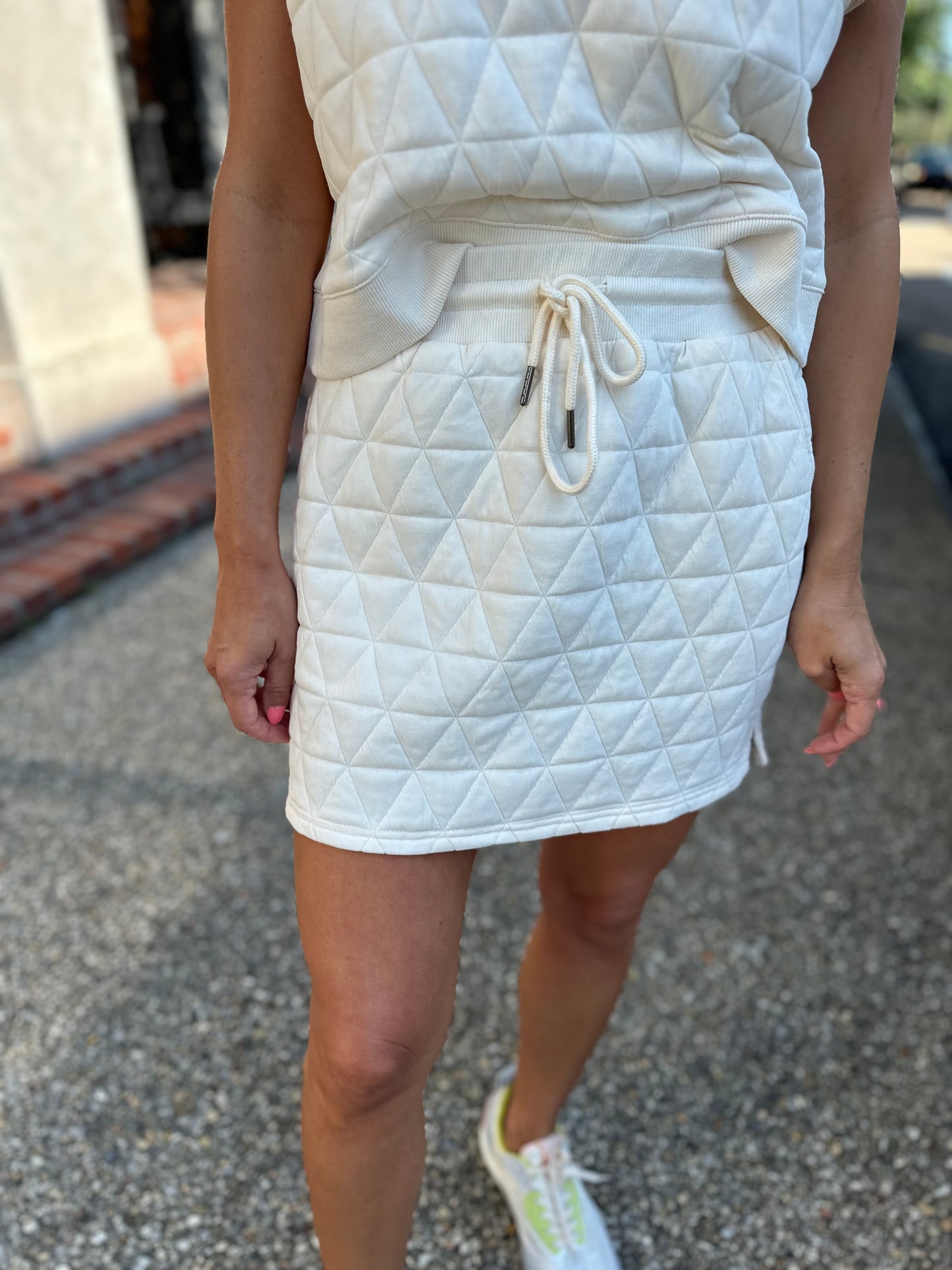 Charbonnet Textured Skirt- Cream