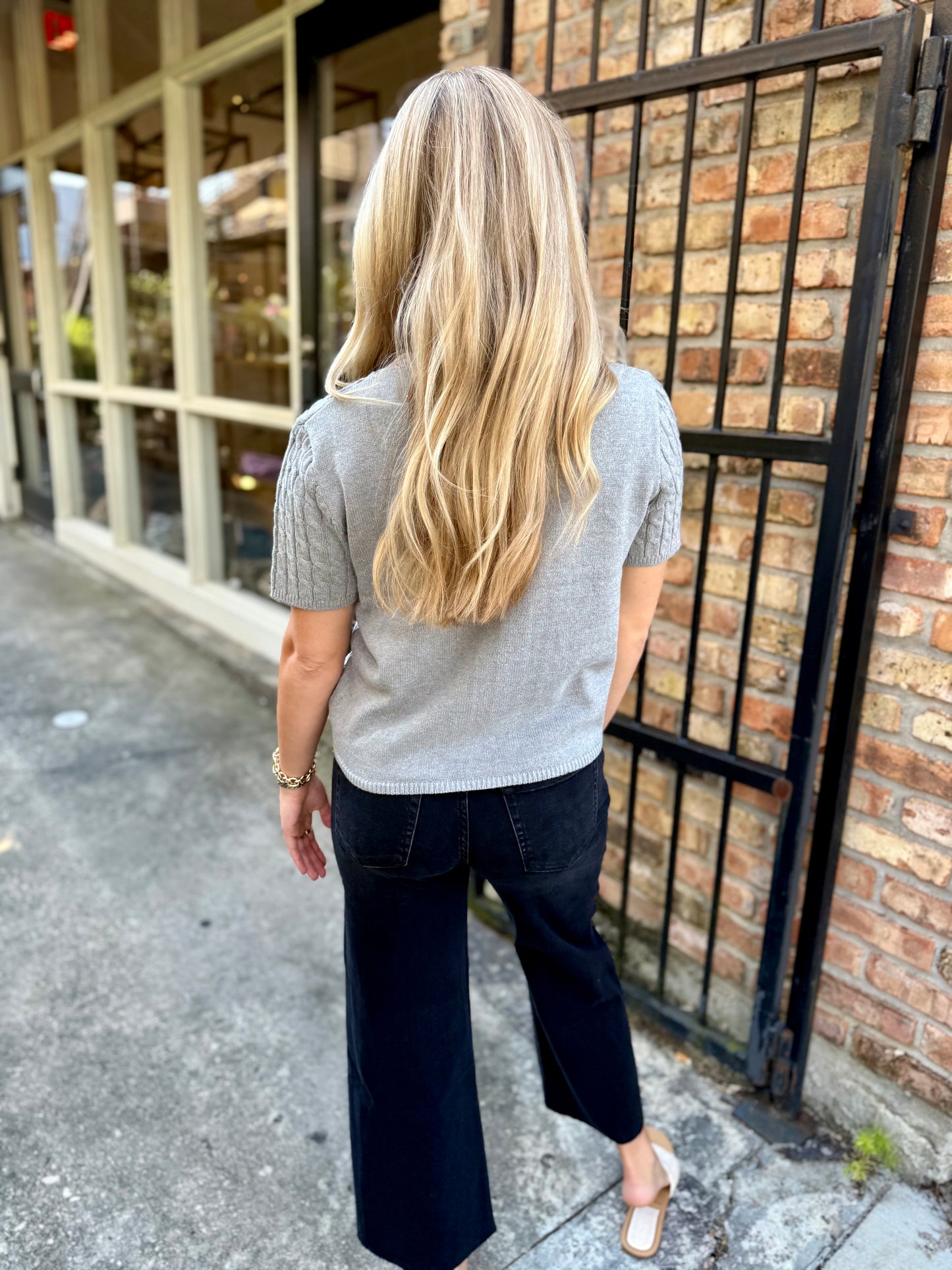 Culotta Cable Sweater- Heather Gray