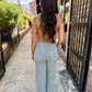 Maya (Sea Star Teal) HR Wide Leg Denim
