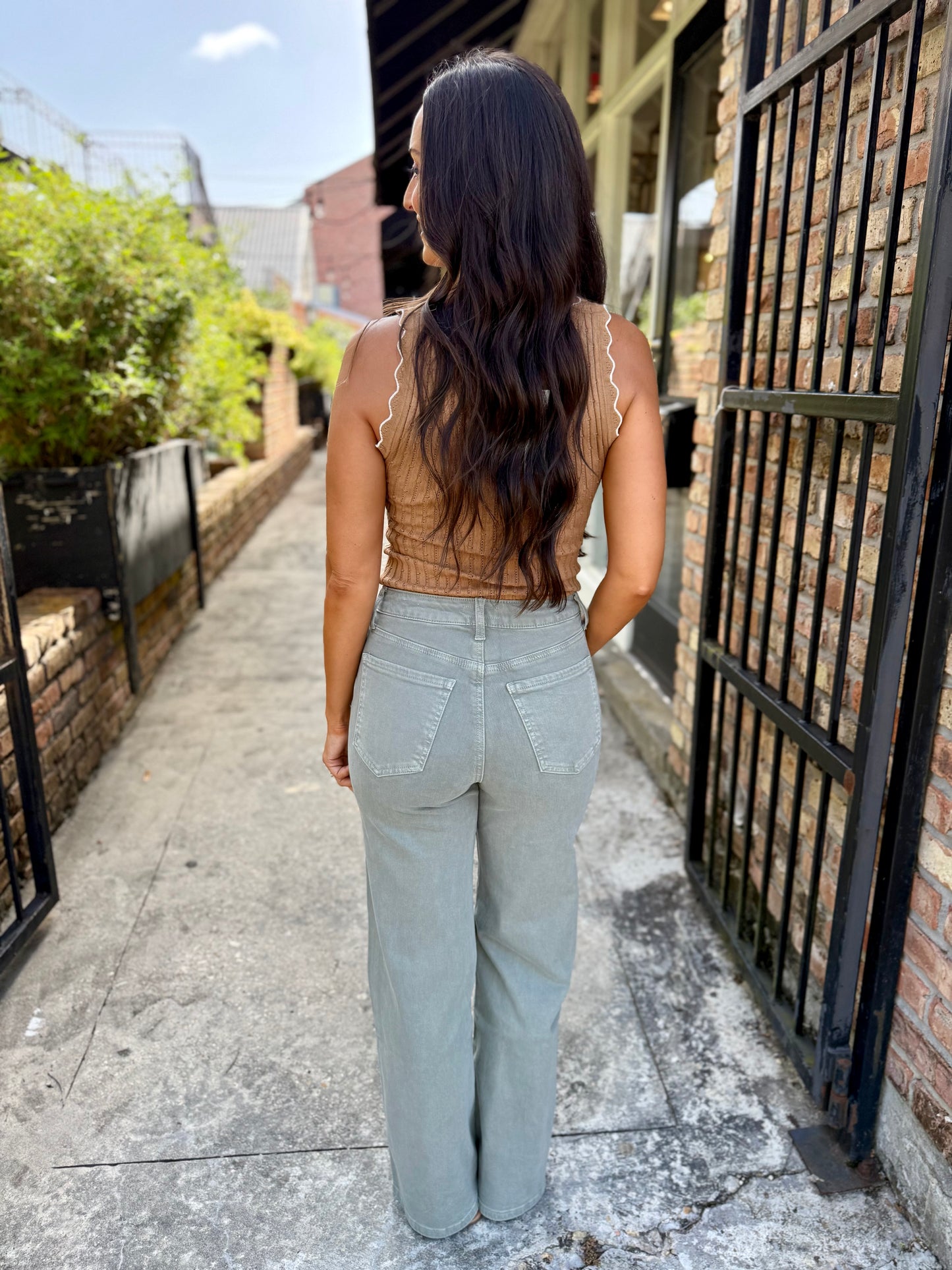 Maya (Sea Star Teal) HR Wide Leg Denim