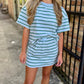 Teva Striped Skort- Baby Blue/Green