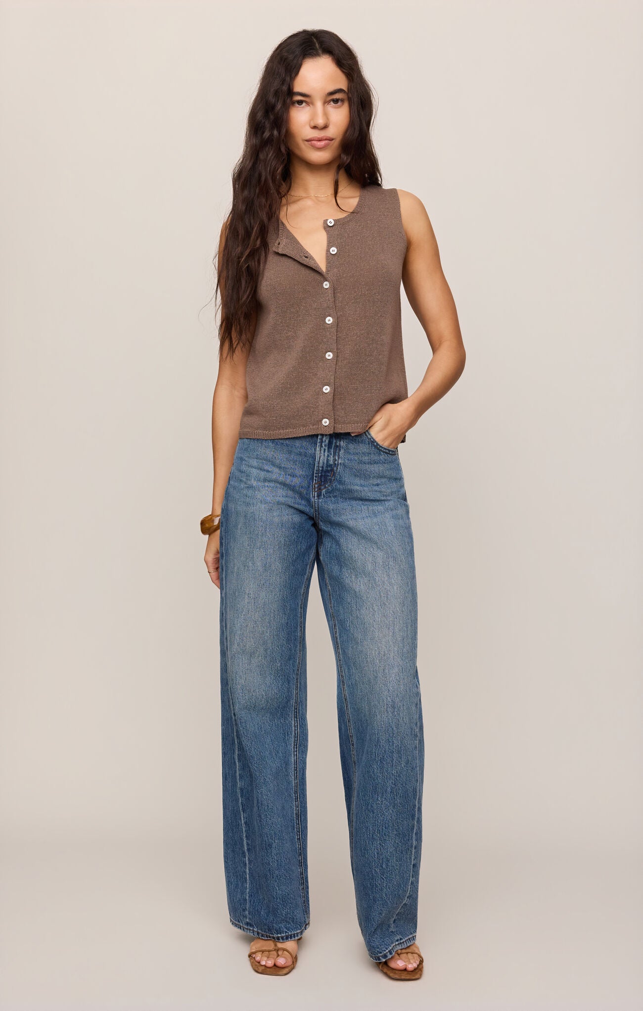 Z Supply Syd Sweater Vest- Pebble Coast