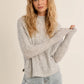 Openwork Knit Sweater- Silver