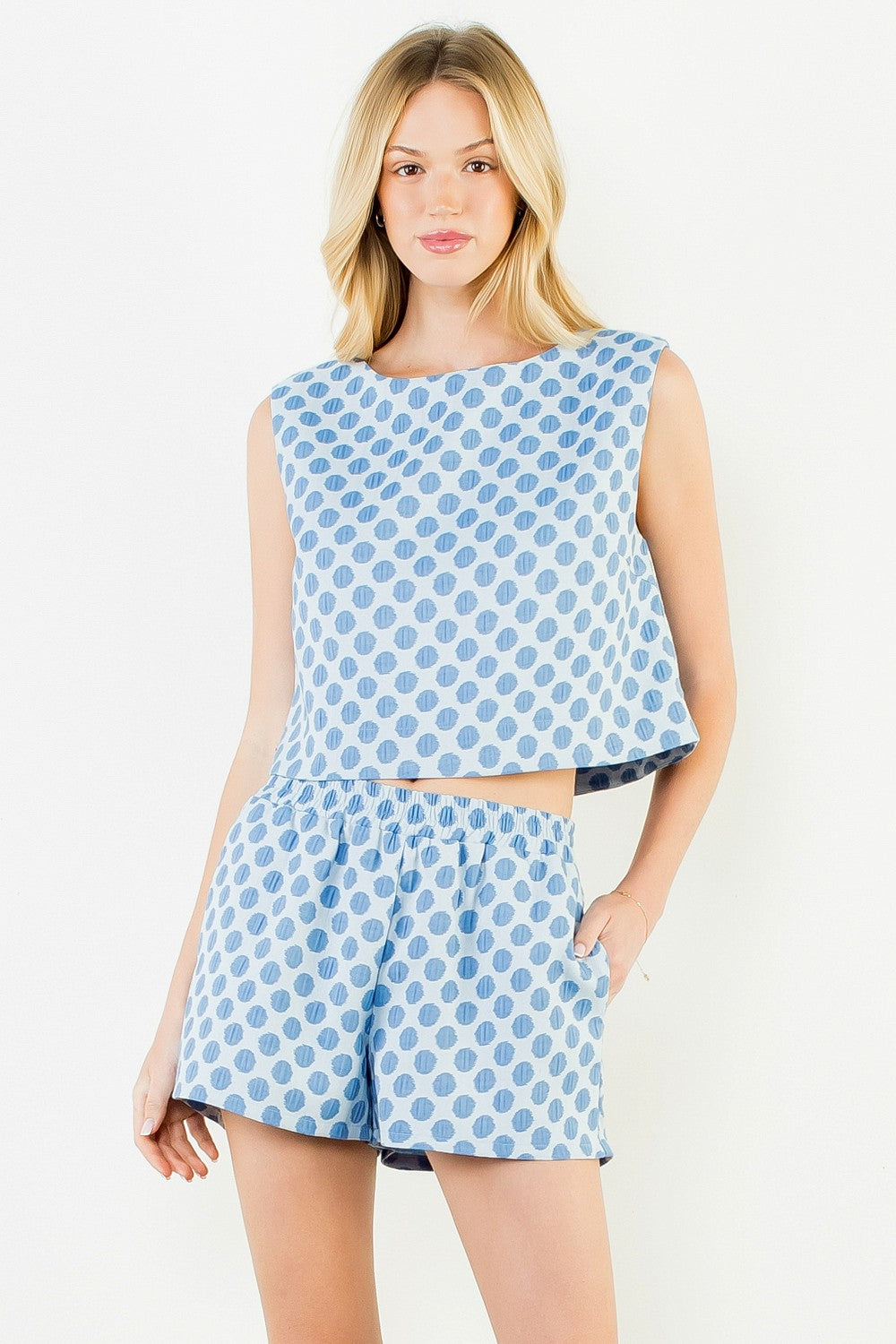 Dotty Polka Dot Top- Blue