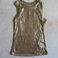 Crackled Metallic Tank- Light Gold