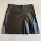 Pleated Faux Leather Mini Skirt- Black
