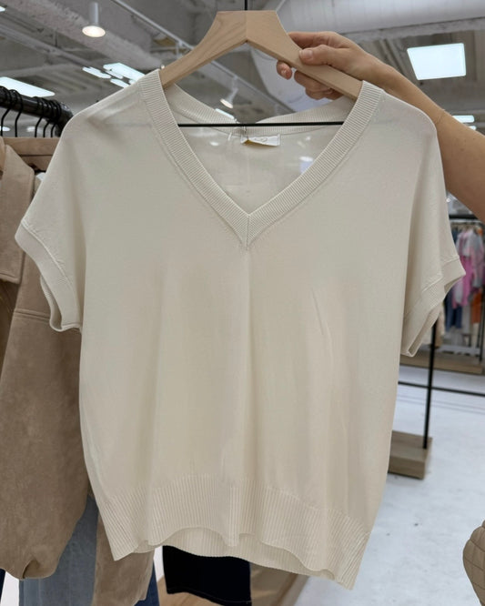Jenna Summer Sweater Top- Beige
