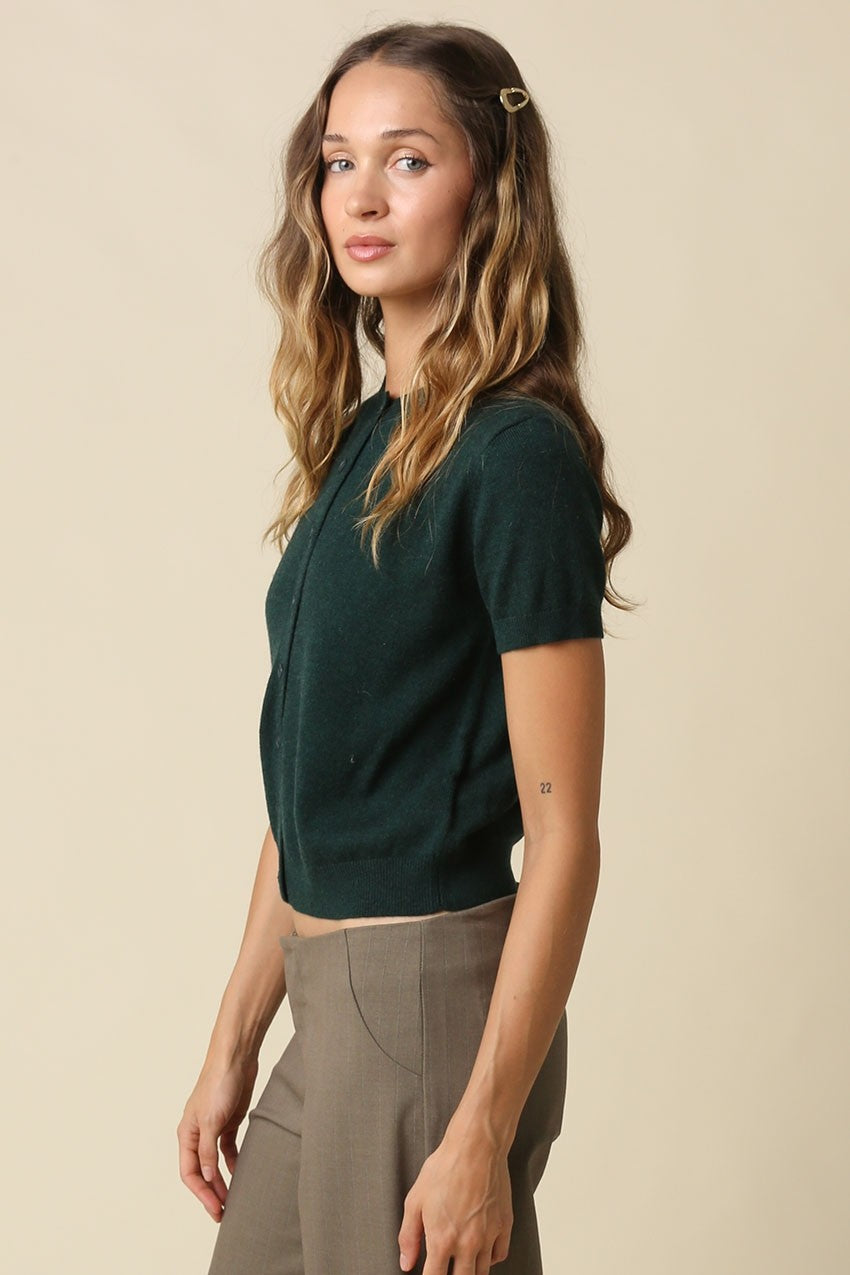 Maddie Knit Cardigan- Bottle Green