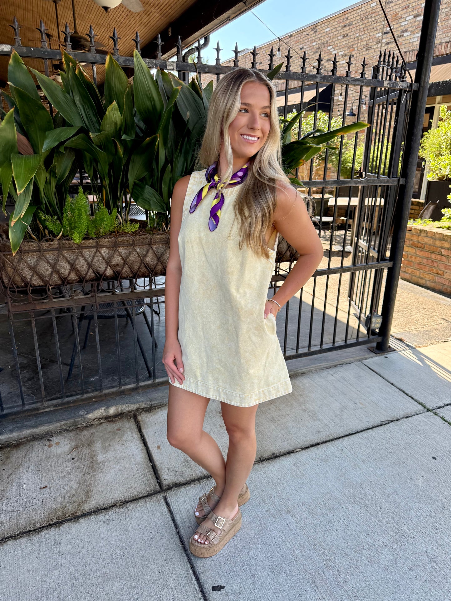 Luna Open Back Mini Dress- Butter