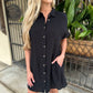 Laura Shirt Dress- Black