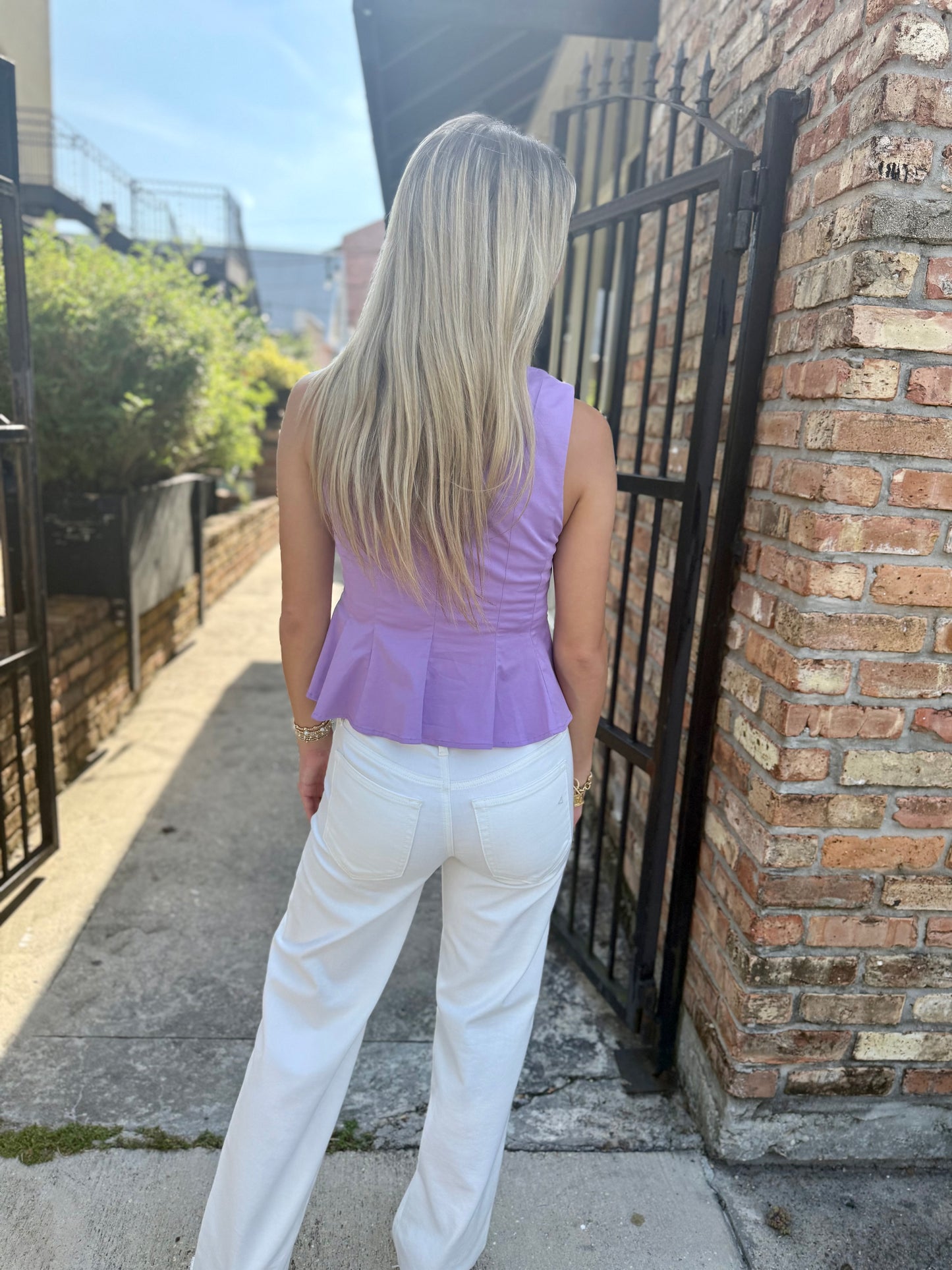 Chad Boatneck Peplum- Purple