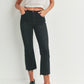 Lala HR Cropped Flare Denim- Black