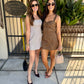 Zara Gingham Romper- Brown