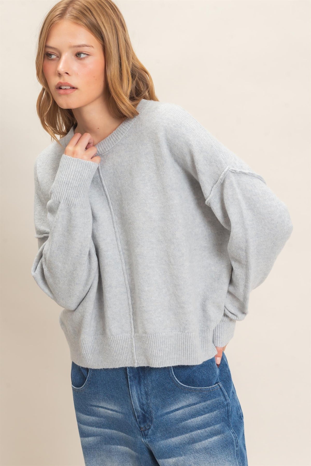 Donnelly Sweater- Misty Blue/Gray