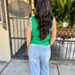 Vanessa Crochet Tank- Green & White