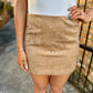 Nia Faux Suede Skirt- Tan