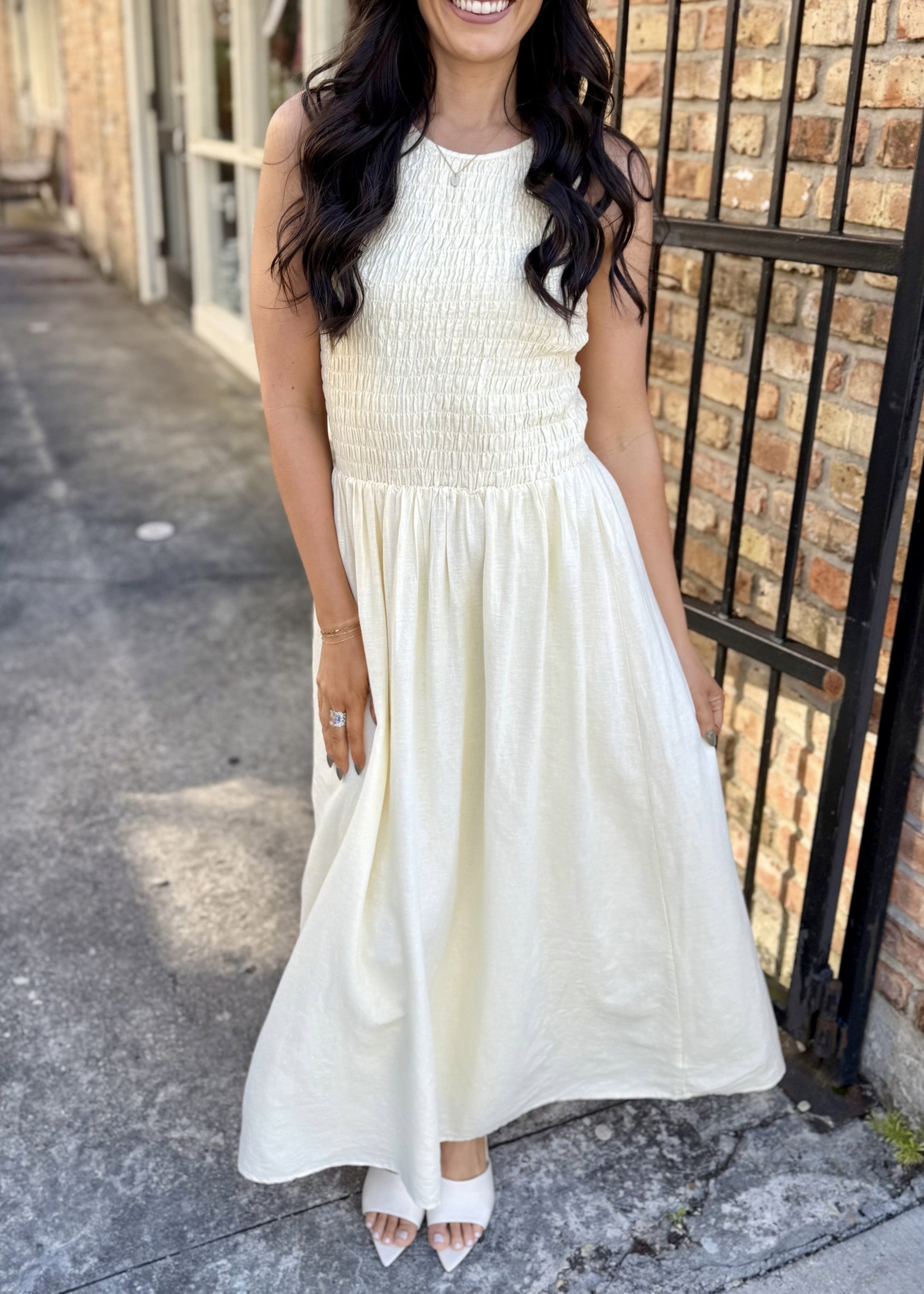 Vivienne Faux Leather Dress- White – Hazel Lane Boutique