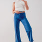 Dani Cropped Wide Leg Denim- Blue