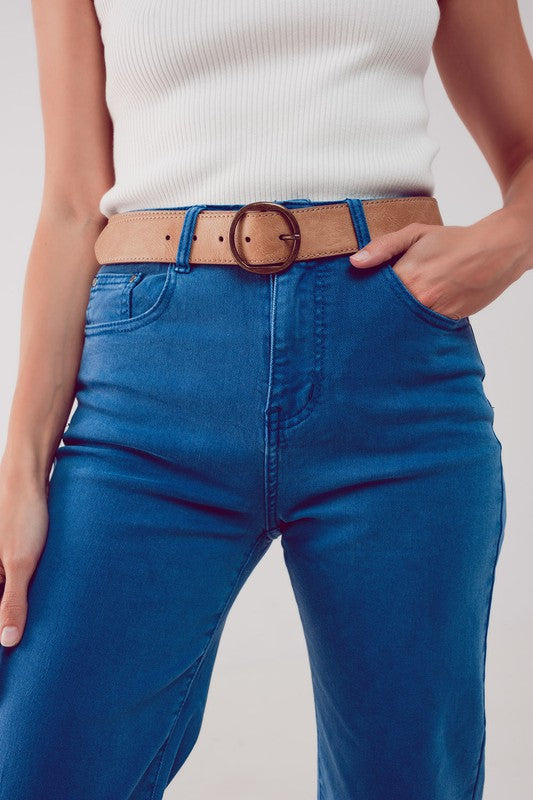 Dani Cropped Wide Leg Denim- Blue