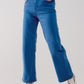 Dani Cropped Wide Leg Denim- Blue