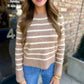 Sheri Striped Sweater- Taupe Cream