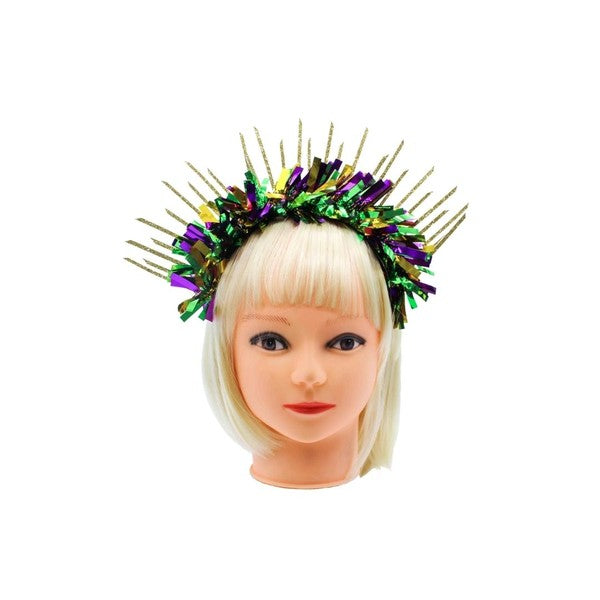Mardi Gras Halo & Pom Pom Headband