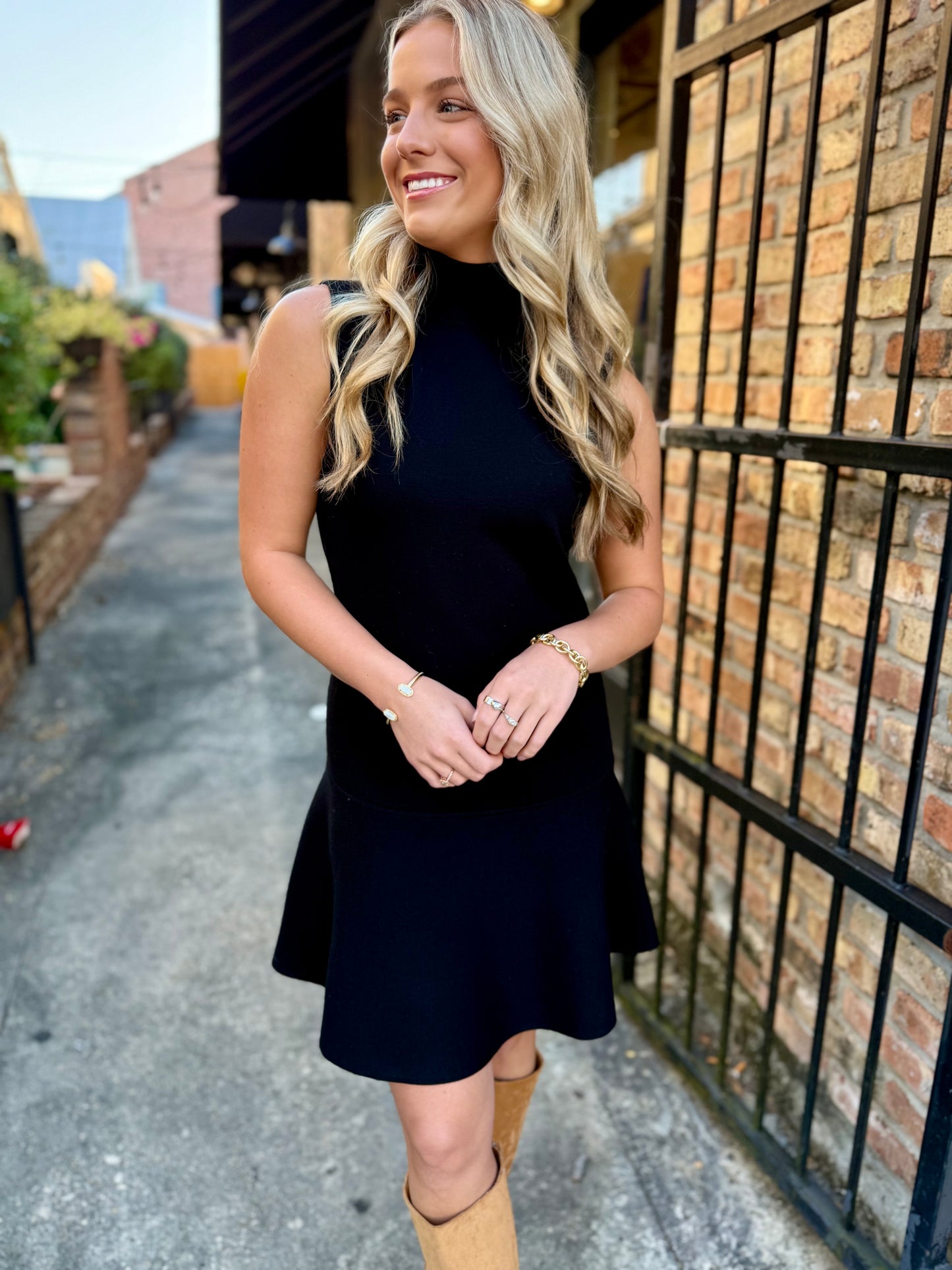 Breslin Sweater Dress- Black