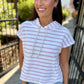 Davis Striped Hooded Top- Pink