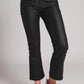 Paige Faux Leather Cropped Flare Pant- Black