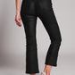 Paige Faux Leather Cropped Flare Pant- Black