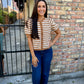 Bonnie Striped Sweater Top- Camel