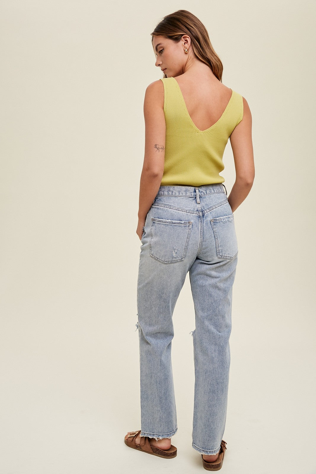 Bowen Ribbed Bodysuit- Avocado