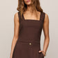 Z Supply Magnolia Linen Top- Chocolate Cherry