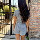 Nicole Striped Shorts- Navy/Blue