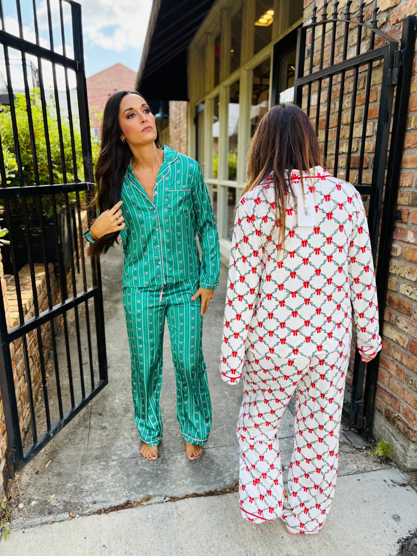 Charlotte in a Bow Pajamas- Green