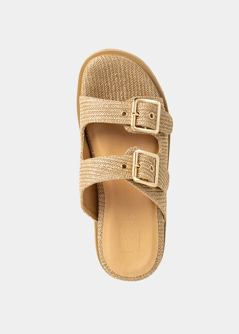 Lucinda Flatform Sandal- Natural Woven