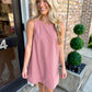 Lisa Stripe Shift Dress- Peach Stripe